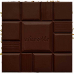 dark chocolate with Christmas tree, almonds and orange