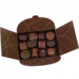 12 pralines 125g ballotin en turquoise