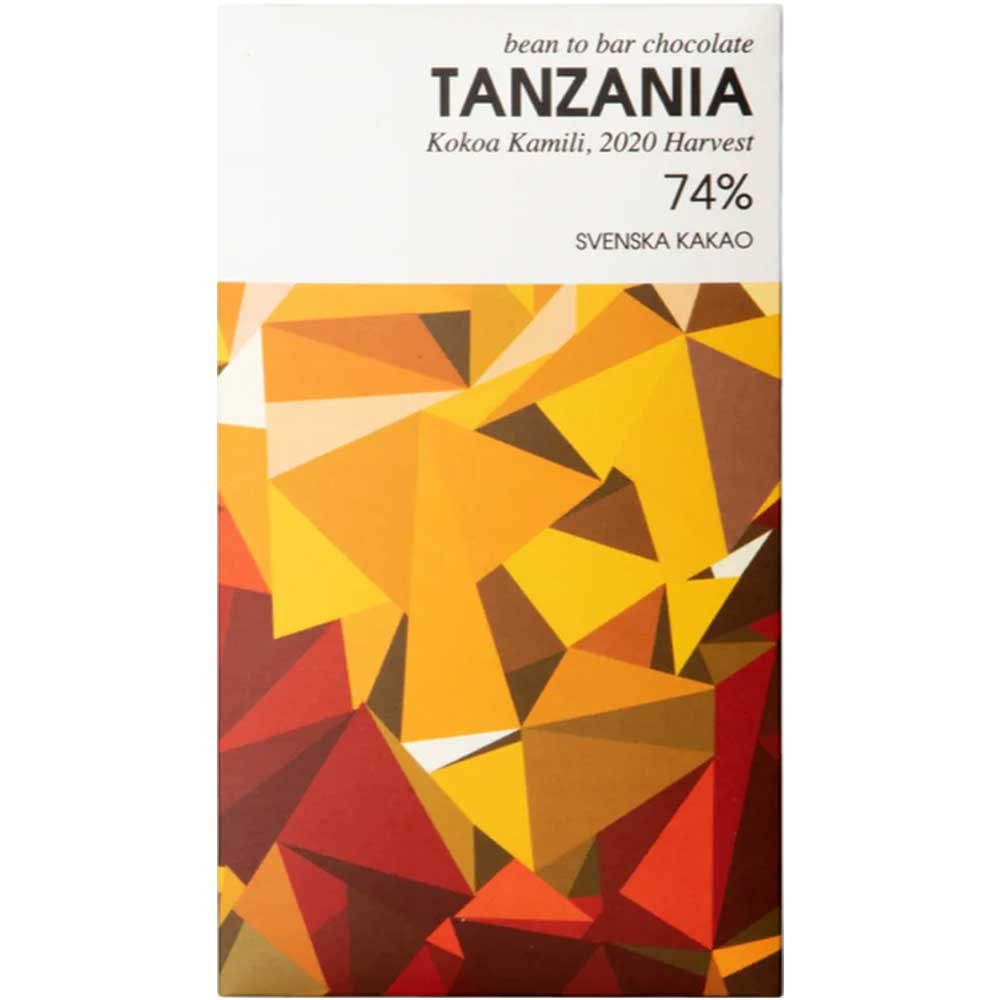 74% Tanzanie chocolat noir Kokoa Kamili - Tablette de chocolat, chocolat végétalien, Plant-based, sans alcool, sans alcool, sans gluten, sans huile de palme, sans lactose, sans lécithine, Suède, chocolat suédois - Chocolats-De-Luxe