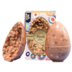 Osterei aus weißer Schokolade mit Karamell & gesalzenen Mandeln Osterei aus weißer Schokolade mit Karamell & gesalzenen Mandeln