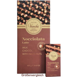 Nocciolata Latte - 800g Vollmilchschokolade mit ganzen Haselnüssen Nocciolata Latte - 800g Vollmilchschokolade mit ganzen Haselnüssen