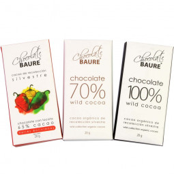 Set de dégustation de chocolat - 3 barres de Baure Set de dégustation de chocolat - 3 barres de Baure