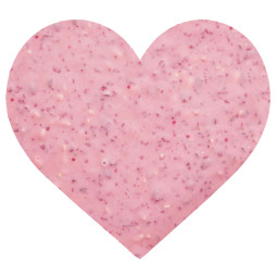 Corazón de chocolate blanco con sabor a rosa Corazón de chocolate blanco con sabor a rosa