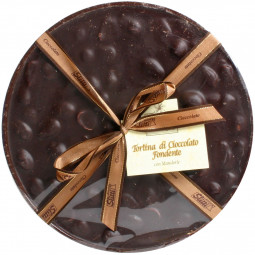 Tortina XL 300g chocolate oscuro 60% con almendras tostadas