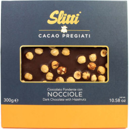 Runde Tafelschokolade, 60%, im XL Format, mit ganzen Haselnüssen, aus dem Piemont, Slitti, Italienische Schokolade
