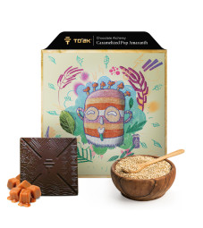 Caramelized Pop Amaranth 65% Chocolate with caramelized amaranth