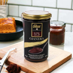Gianera - crema de chocolate oscuro y 57% de avellanas
