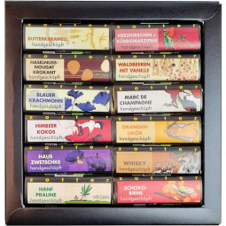 Mini bar collection with 12 different chocolates