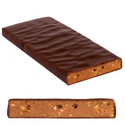 Hazelnut nougat brittle Organic dark chocolate