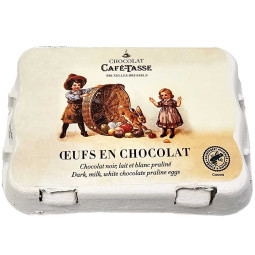 Schokoladen Ostereier in der Eierschachtel