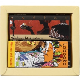 Gift box Frohes Fest with apple cinnamon BIO chocolate and walnut nougat