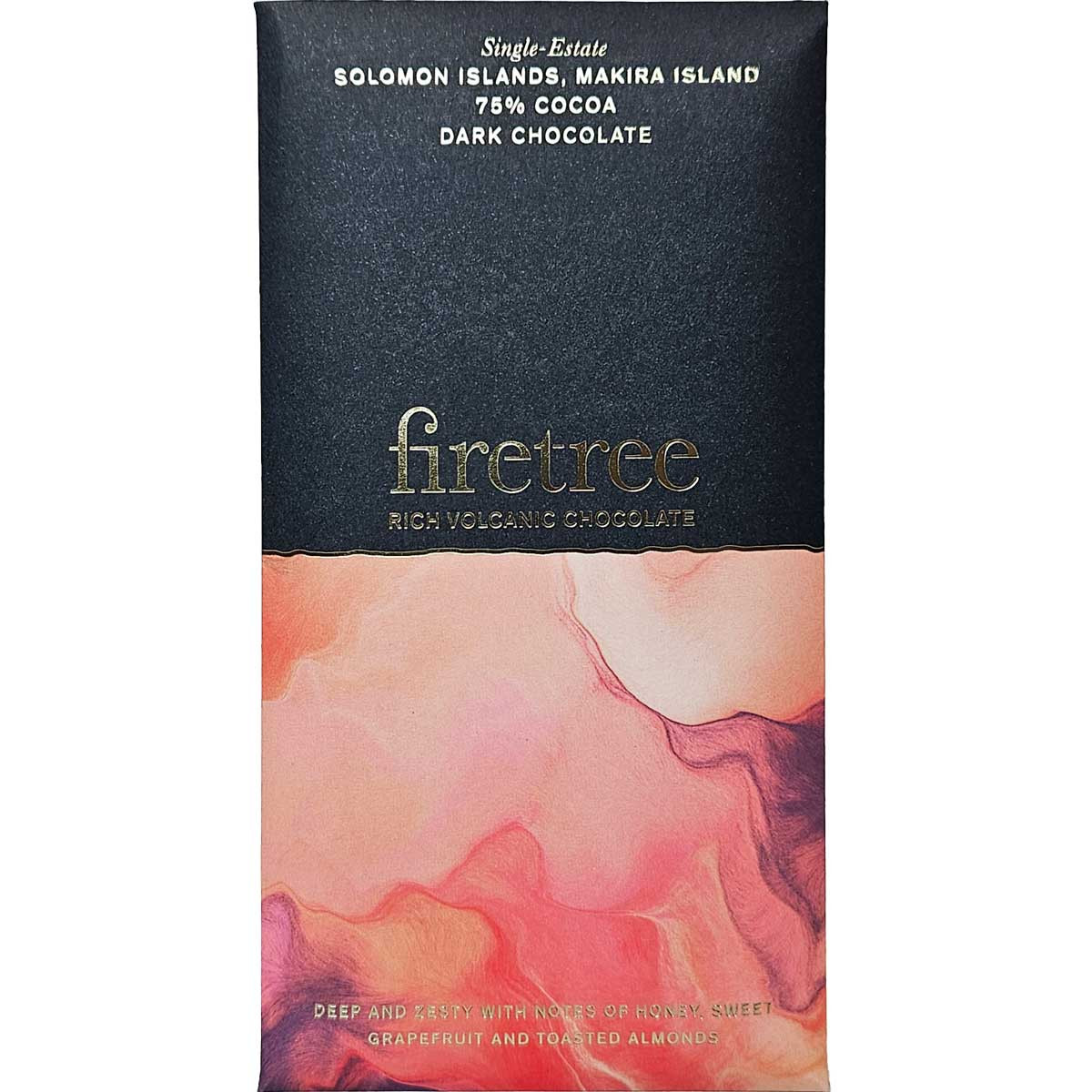 75% Solomon Islands, Makira Island, chocolate oscuro - Barras de chocolate, Certificado Halal, chocolate vegano, Kosher, vegan-amigable, Inglaterra, chocolate inglés - Chocolats-De-Luxe