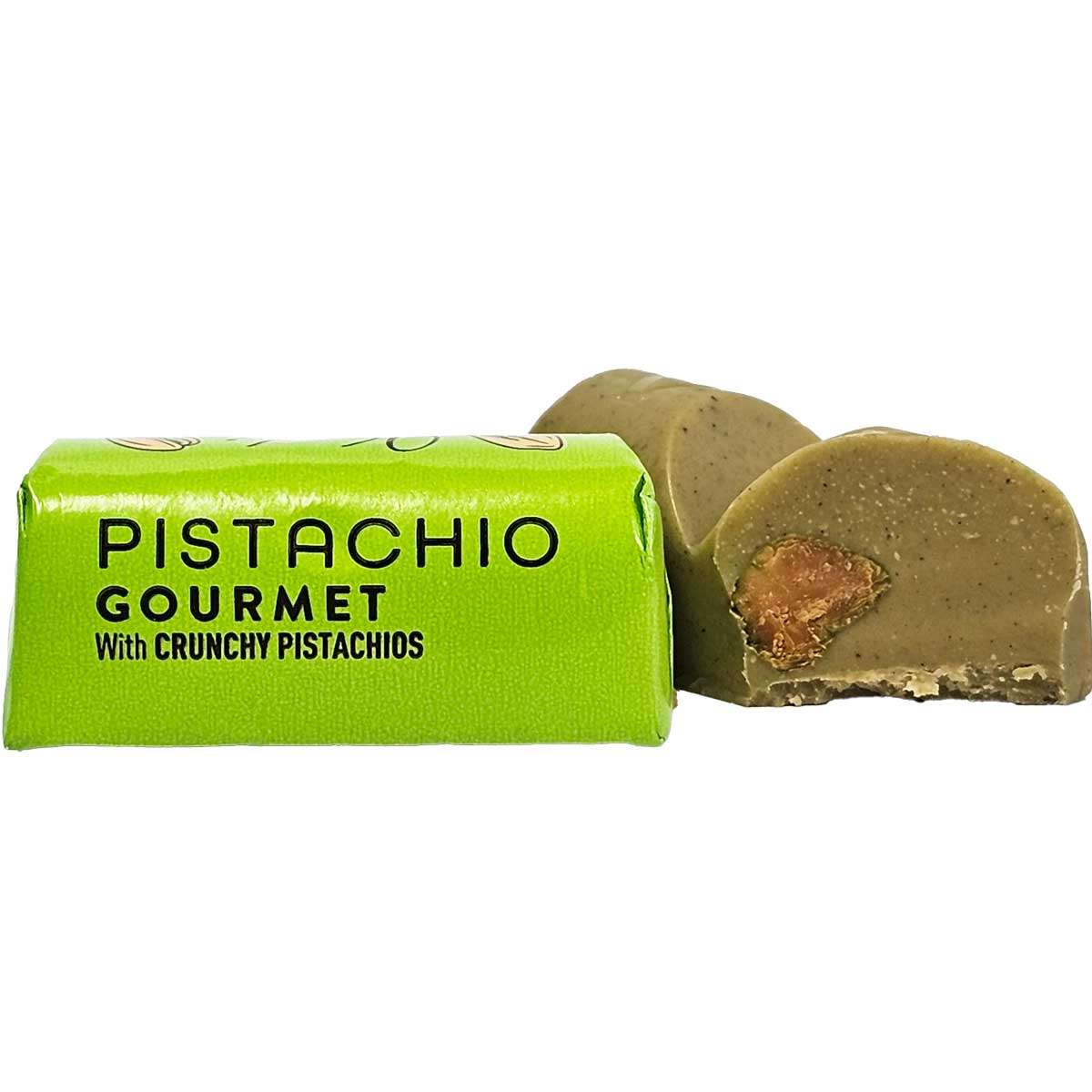 Lingot weiße Schokolade mit Pistaziencreme und Pistazien