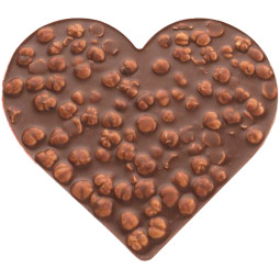 Milchschokoladenherz mit Haselnüssen Milchschokoladenherz mit Haselnüssen
