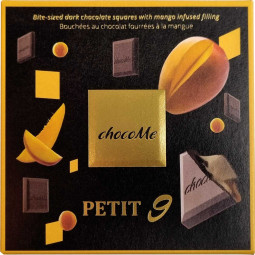 Petit 9 Mango - dark chocolate squares 66% with mango filling